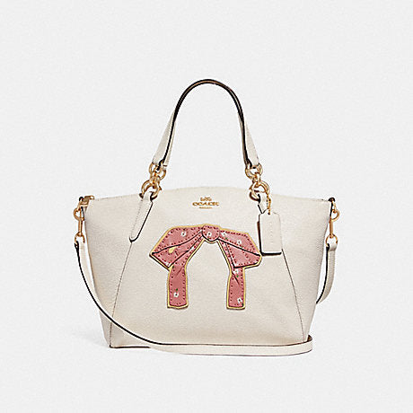 Coach F28972 Small Kelsey Satchel With Floral Bundle Print Bow Chalk Multi