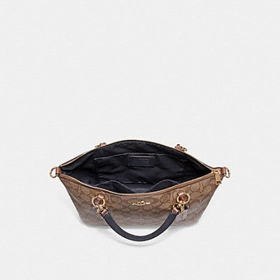 Coach F28989 Signature Small Kelsey Khaki Saddle
