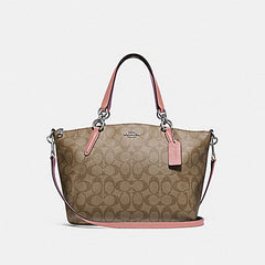 Coach F28989 Small Kelsey Satchel In Signature Canvas Khaki Petal