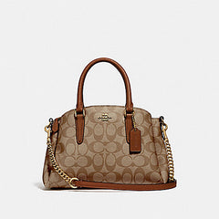 Coach F29434 Mini Sage Carryall In Signature Canvas Khaki Saddle