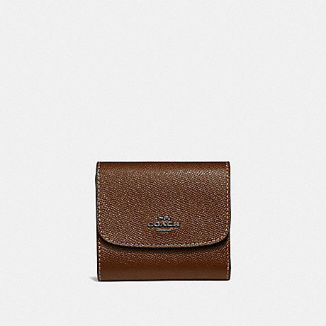 Coach F31570 Small Wallet With Rainbow Stitching Dark Saddle