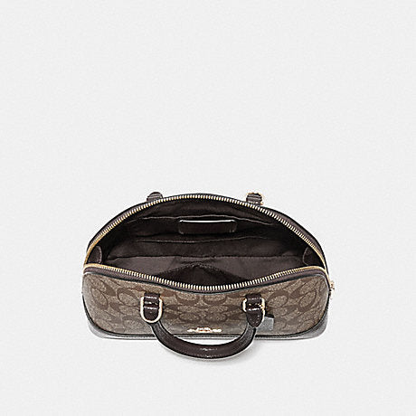 Coach F31977 Mini Sierra Satchel In Signature Canvas Khaki Oxblood