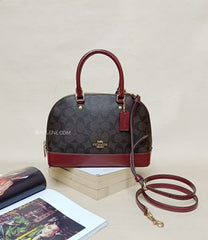 Coach F31977 Mini Sierra Signature Brown Wine