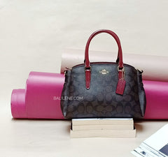 Coach F31985 Signature Mini Sage Brown Wine