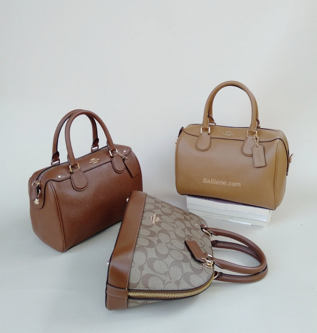 Coach F57521 Mini Bennett Satchel Crossgrain Dark Saddle Brown