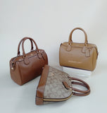 Coach F57521 Mini Bennett Satchel Crossgrain Dark Saddle Brown