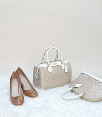 Coach F27583 Signature Mini Sierra Satchel Khaki Chalk