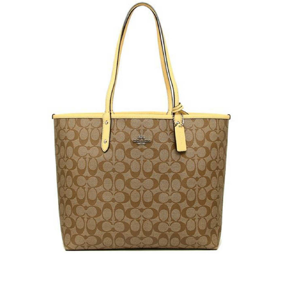 Coach F36658 Reversible Signature City Tote Khaki/Vanilla