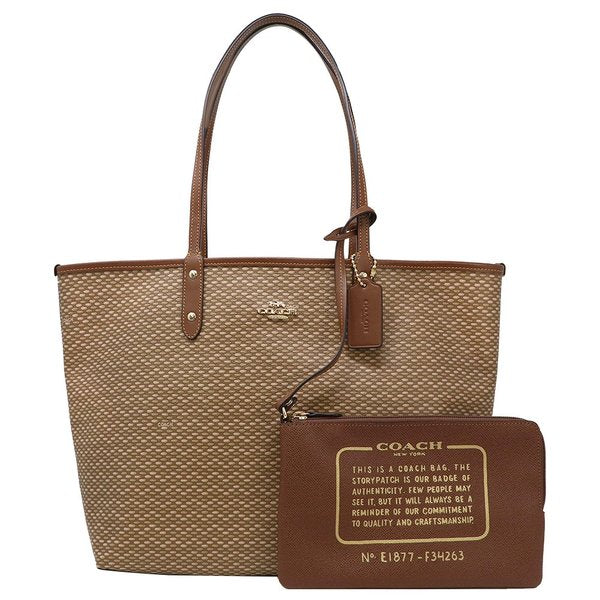 Coach F34263 Reversible City Tote With Legacy Print Neutral