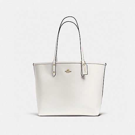 Coach F36658 Reversible City Tote In Signature Light Khaki Chalk