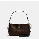 Coach F36674 Top Handle Pouch In Signature Brown Black
