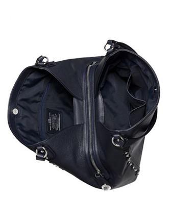 Coach F37700 Edie Floral Rivets Shoulder Bag Navy Black