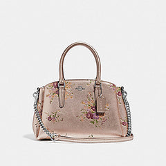 Coach F37812 Mini Sage Carryall Metallic Platinum Floral Multi