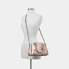 Coach F37812 Mini Sage Carryall Metallic Platinum Floral Multi