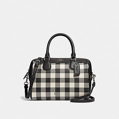 Coach F38948 Mini Bennett With Gingham Print Black Multi