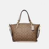Coach F39590 Small Kelsey Satchel In Signature Canvas Khaki Rosegold