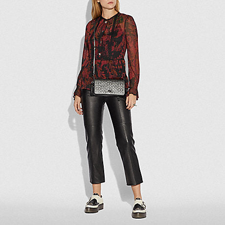 Coach F40649 Dinky Signature Metallic Graphite