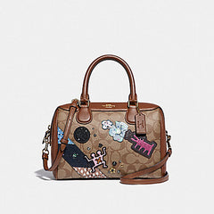 Coach F48729 Keith Haring Mini Bennet In Signature Canvas With Patches Khaki Multi