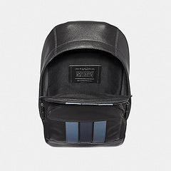 Coach F49318 Houston Pack With Varsity Stripe Black Denim Midnight Navy