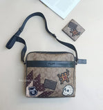 Coach F50485 Keith Haring Charles Camera Bag In Signature Canvas With Patches Tan