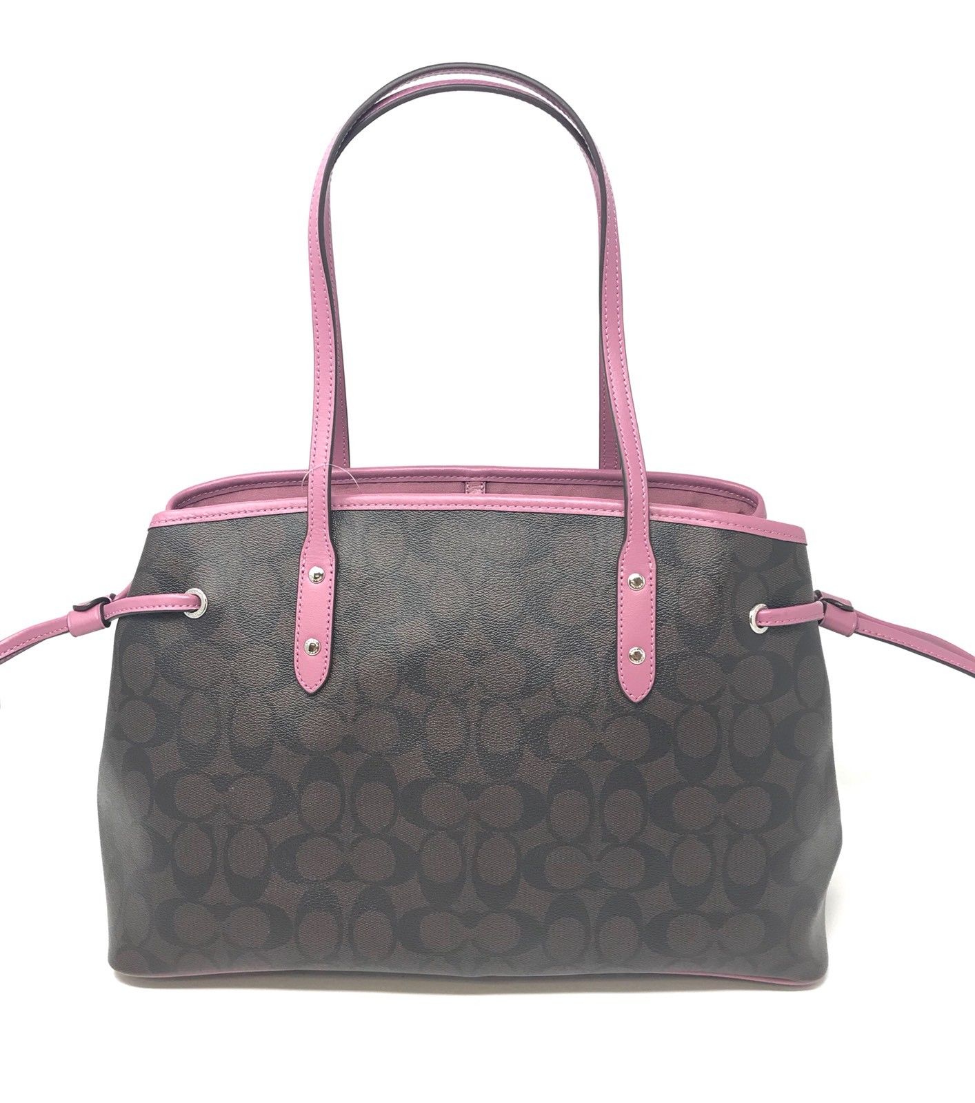 Coach F57842 Signature Drawstring Carryall Brown Azalea