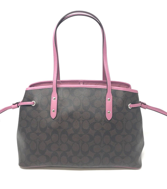 Coach F57842 Signature Drawstring Carryall Brown Azalea