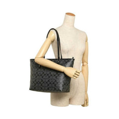 Coach F58292 Signature City Zip Tote Black Smoke