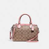Coach F58312 Signature Mini Bennet Khaki Vintage Pink