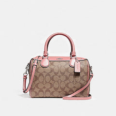 Coach F58312 Signature Mini Bennet Khaki Vintage Pink