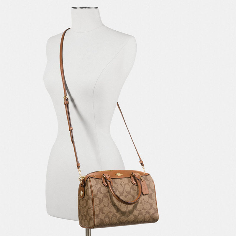 Coach f58312 Signature Mini Bennett Satchel Khaki saddle