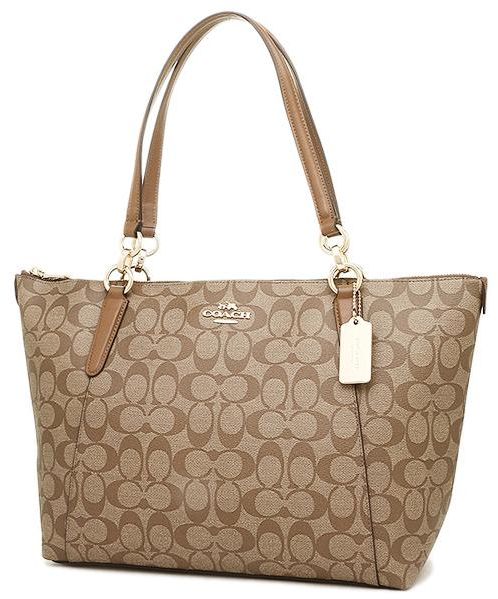 Coach F58318 Ava Tote In Signature Khaki Saddle