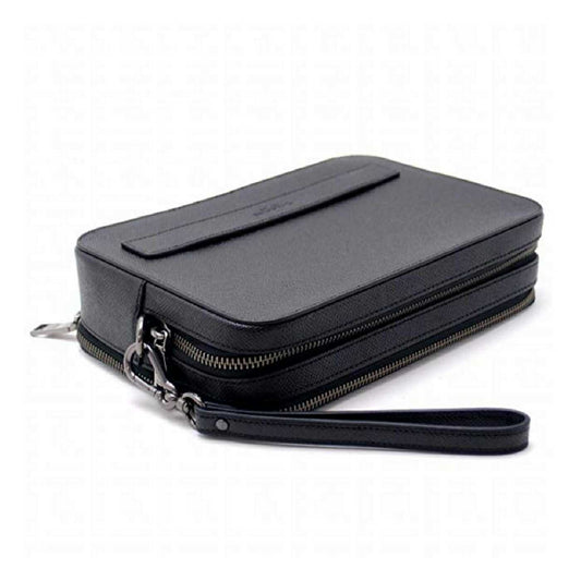 Coach F59117 Men Crossgrain Leather Pouchette Black