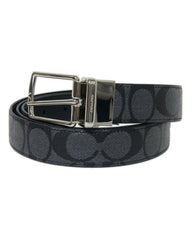 Coach F64825 Belt Men Reversible Black Charcoal CQ/BK