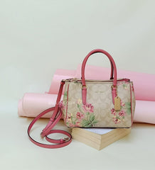Coach  F73055 Mini Surrey In Sig Lily Light Khaki Pink Multi