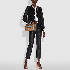 Coach F73119 Mini Bennet Satchel In Signature Canvas With Rainbow Animation