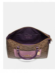 Coach F73220  Mini Emma Satchel Signature Canvas Khaki Tulip Multi