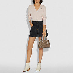 Coach  F73291 Mini Sage Carryall In Signature Canvas Gold/khaki/platinum