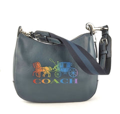 Coach F76766 Leather Rainbow Jes Hobo Denim Multi