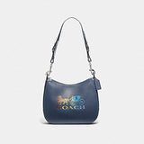 Coach F76766 Leather Rainbow Jes Hobo Denim Multi