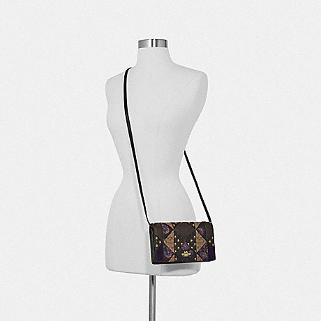 Coach F76768 Signature  Patchwork Foldover Black Multi