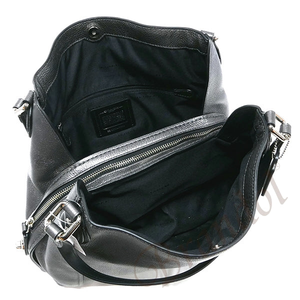 Coach F87399 Edie Shoulder Bag Metallic Graphite