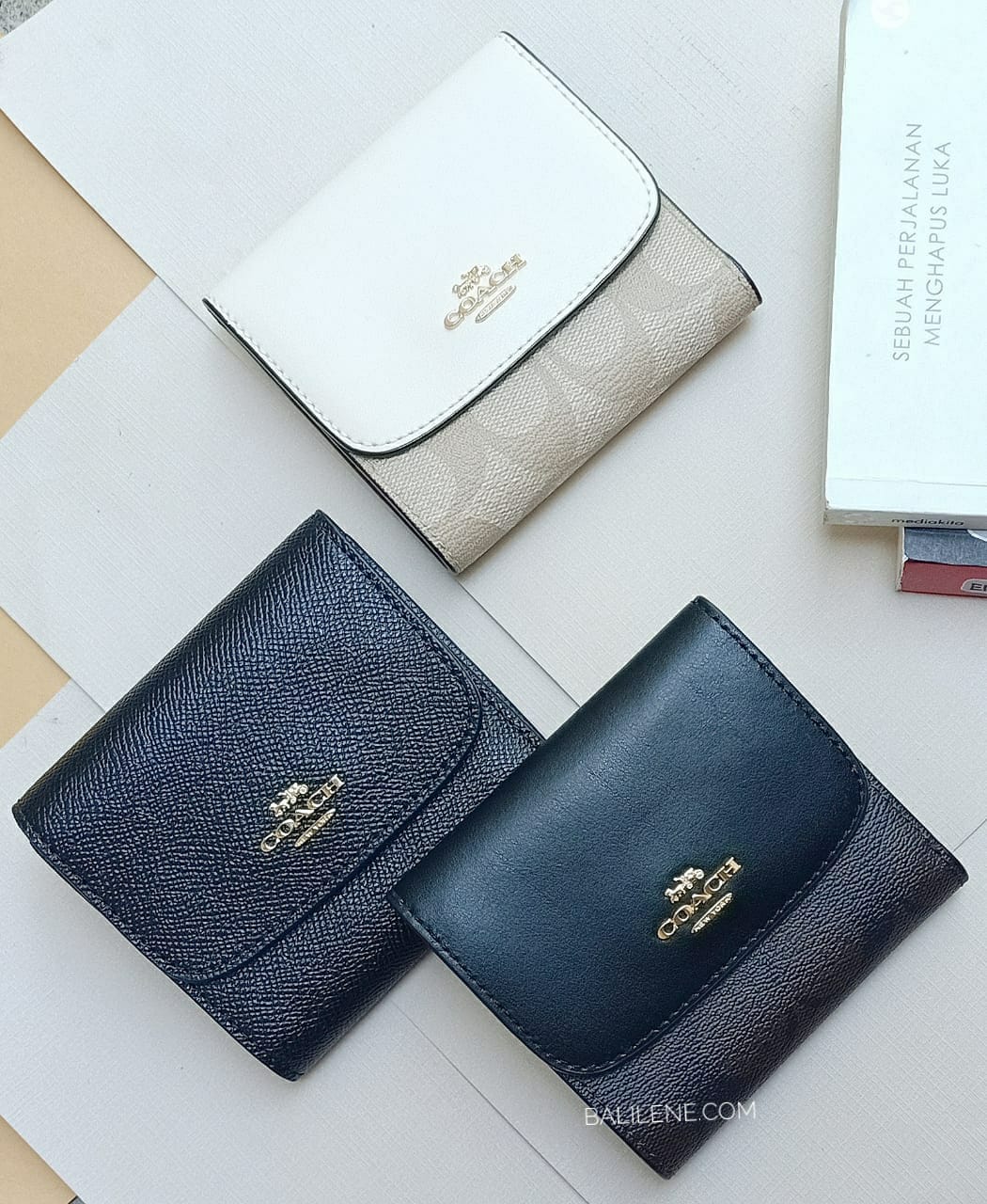 Coach F87589  Signature Pvc Small Wallet Brown Black