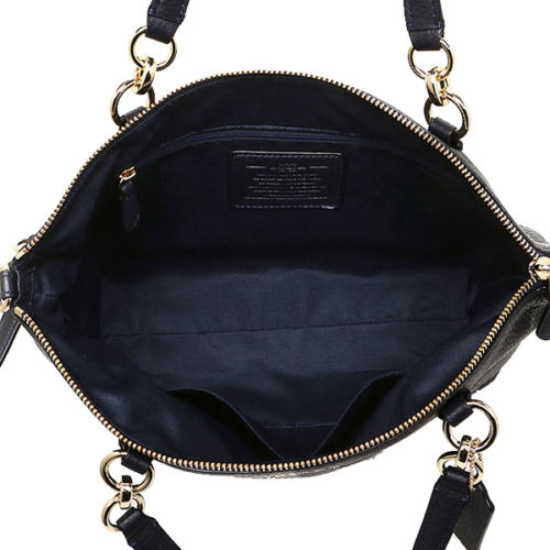 Coach F36675 Pebble Leather Small Kelsey Black Gold