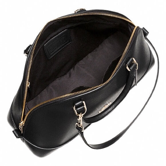 Coach F27590 Sierra Crossgrain Leather Black Ladies Satchel Bag
