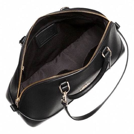 Coach F27590 Sierra Crossgrain Leather Black Ladies Satchel Bag