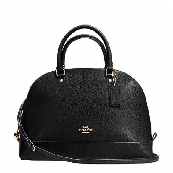 Coach F27590 Sierra Crossgrain Leather Black Ladies Satchel Bag