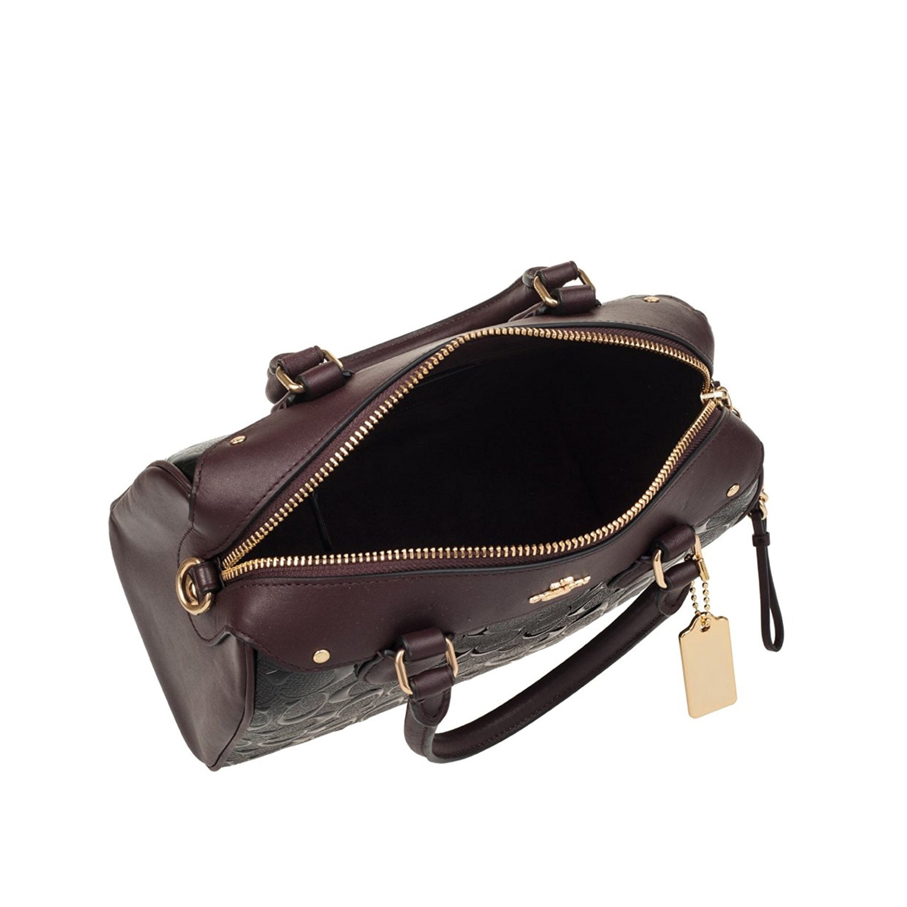 Coach 11920 Signature Debossed Patent Mini Bennett Oxblood