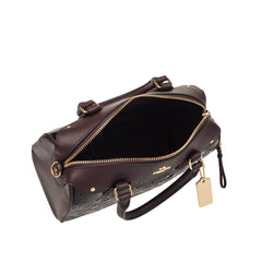 Coach 11920 Signature Debossed Patent Mini Bennett Oxblood