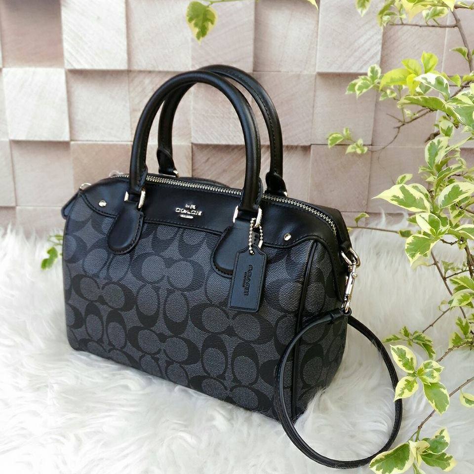 Coach 58312 Signature Mini Bennett Satchel Black Smoke