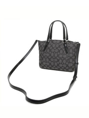 Coach f57830 Mini Kelsey Satchel Outine Signature Black Smoke